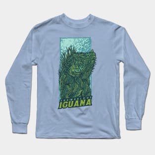 iguana hand drawn vintage Long Sleeve T-Shirt